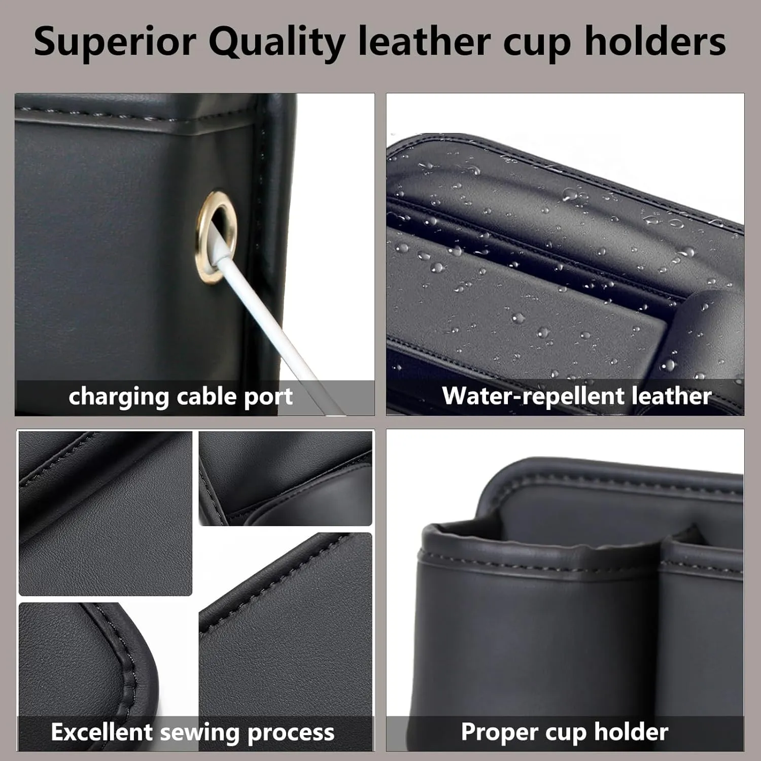 1 Pack Car Seat Gap Filler Organizer, Car Seat Organizer, Seat Gap Storage Box with Cup Holders for Drink, Car Leather Cup Holder Gap Bag Front Seat for Phone, Sunglasses,Keys(Right Side)