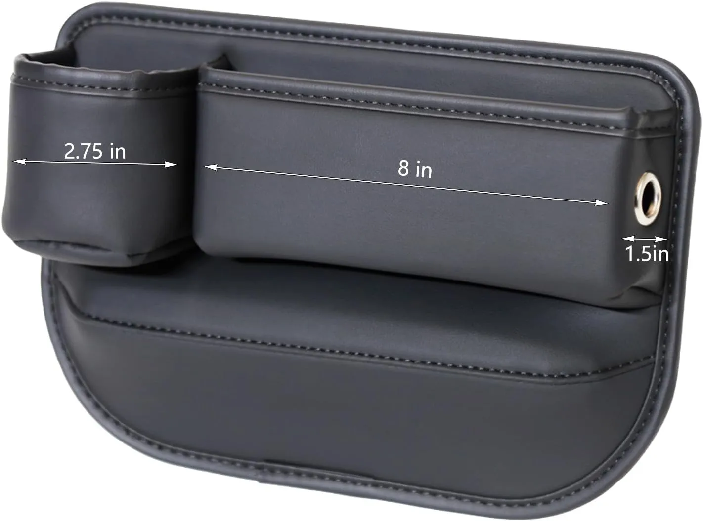 1 Pack Car Seat Gap Filler Organizer, Car Seat Organizer, Seat Gap Storage Box with Cup Holders for Drink, Car Leather Cup Holder Gap Bag Front Seat for Phone, Sunglasses,Keys(Right Side)