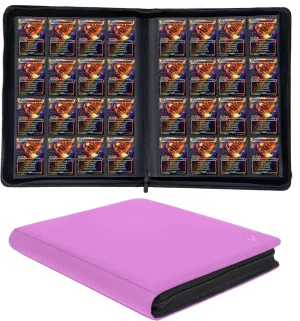 1000  Pockets Trading Card Binder, 16-Pocket Card Ablum Compatible with MTG,Sports Cards & Other Standard Size Trading Cards (PURPLE)