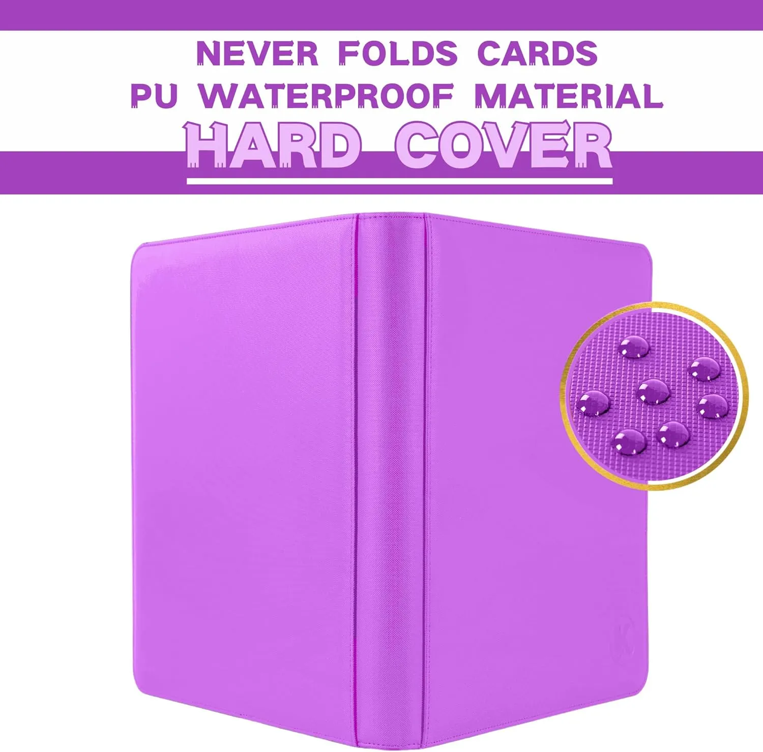 1000  Pockets Trading Card Binder, 16-Pocket Card Ablum Compatible with MTG,Sports Cards & Other Standard Size Trading Cards (PURPLE)