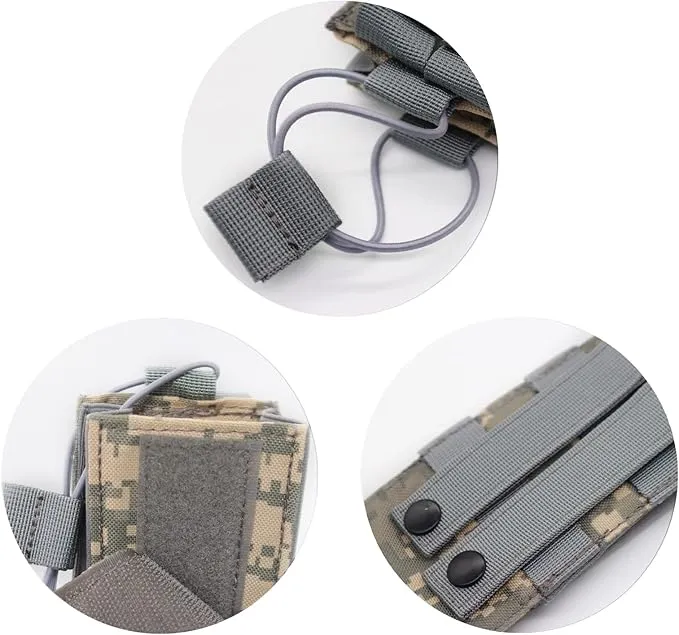 1000D Nylon Tactical Radio Holder Radio Case Radio Pouch Military Molle Radio Walkie Talkie Holder Bag Hunting Magazine Pouches Pocket for Two Ways Walkie Talkies Compatible (ACU)