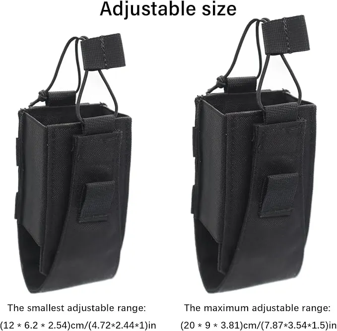 1000D Nylon Tactical Radio Holder Radio Case Radio Pouch Military Molle Radio Walkie Talkie Holder Bag Hunting Magazine Pouches Pocket for Two Ways Walkie Talkies Compatible (Black)