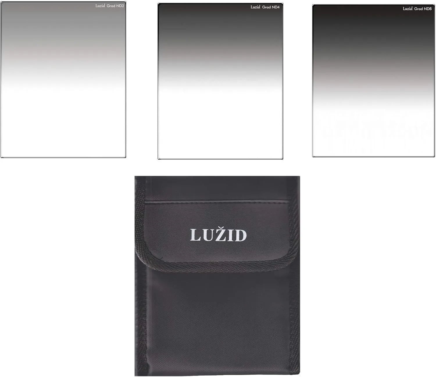 100mm x 150mm Soft Grad ND Filter Set ND2, ND4, ND8 MC Multi-Coated Optical Glass Luzid Graduated Neutral Density