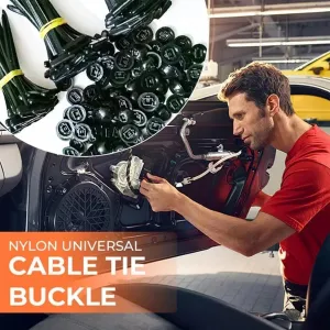 100PCS Nylon Universal Cable Tie Buckle, Heavy Duty Self Locking Nylon Zip Ties, 2025 Upgrade Multipurpose Plastic Cable Ties Tool, UV Resistant Black Zipties for Car Daily Repair