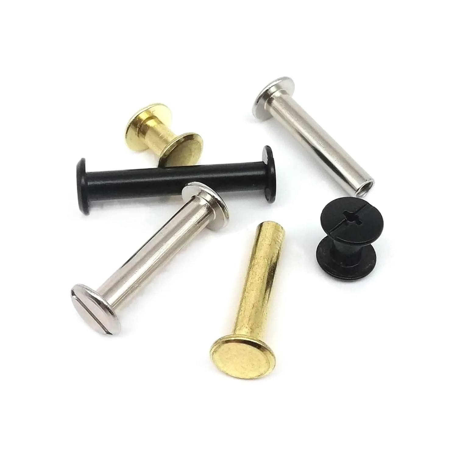 10pcs Leather Bag Belt Photo Scrapbook Album Account Book Post Binding Rivet (Color : Silver_M5x10mm)