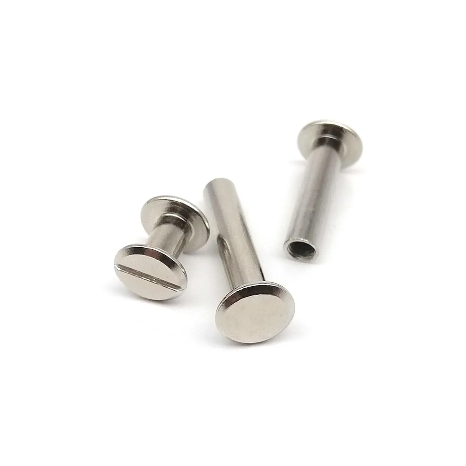10pcs Leather Bag Belt Photo Scrapbook Album Account Book Post Binding Rivet (Color : Silver_M5x10mm)