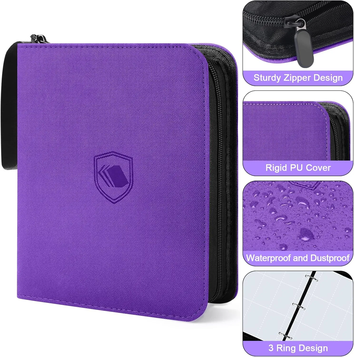 1200 Pockets Trading Card Binder, PU Cover Zipper Card Collection Album, Sturdy Card Folder Holder for MTG, TCG, Game Cards, Sports Cards