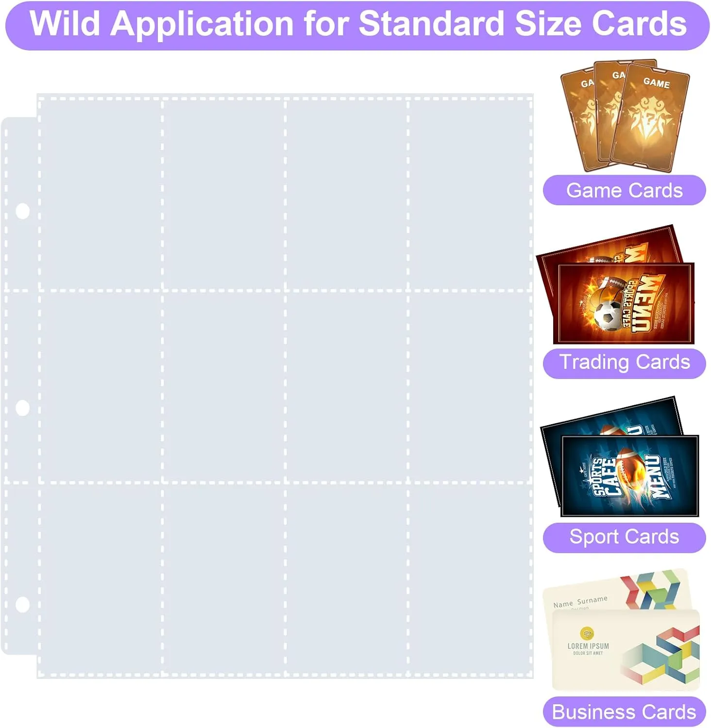 1200 Pockets Trading Card Binder, PU Cover Zipper Card Collection Album, Sturdy Card Folder Holder for MTG, TCG, Game Cards, Sports Cards