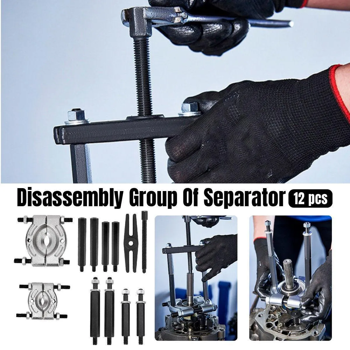 12pcs Separator Combination Disassembly Tool Kit for Engine Gear Repair Removal