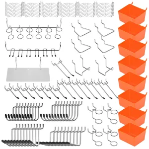 142Pc Pegboard Hooks and Organizer Set - Versatile Storage for Home and Workshop