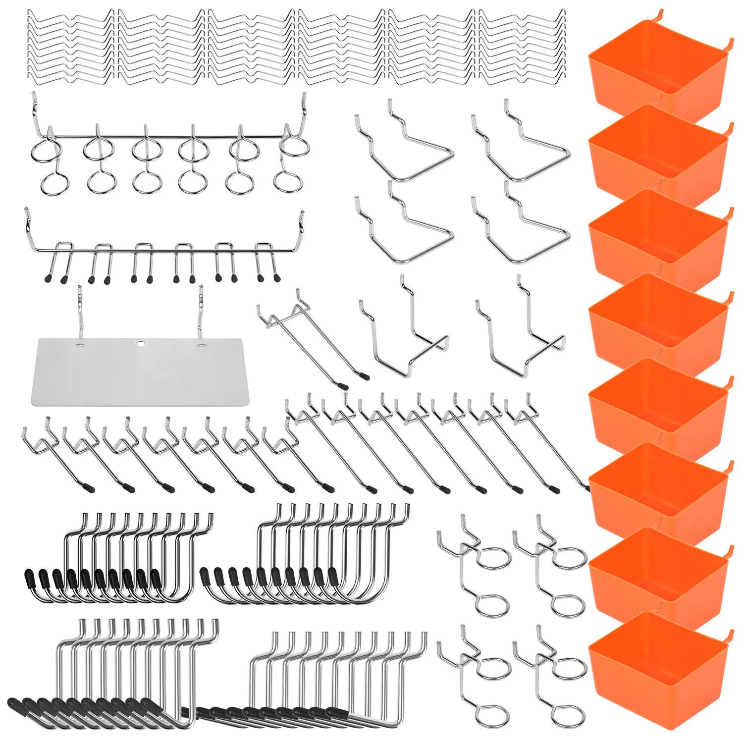 142Pc Pegboard Hooks and Organizer Set - Versatile Storage for Home and Workshop