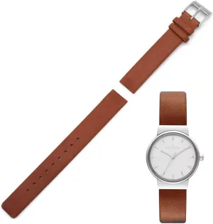 14mm Screwing Genuine Leather Watch Strap Replacement for Skagen