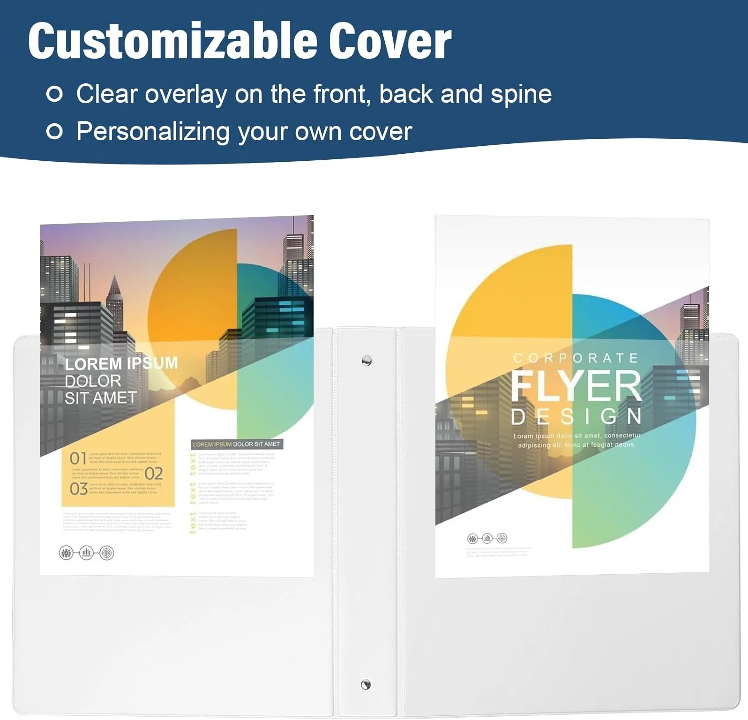 1.5-Inch 3-Ring Binder with Pockets, 1-1/2’’ Premium View Binders with Three Ring Binders Holds up to 325 Sheets US Letter Size, Bulk Pack of 6, Perfect for Home, Office, and School (1.5-inch)
