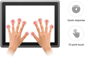 15 inch Industrial Embedded Panel PC, 10 Point Capacitive Industrial Touch Screen Panel Computer, 2xUSB3.0,HDMI,2xRS232,2xLAN (I3-7100U, 8GB RAM 256GB SSD)
