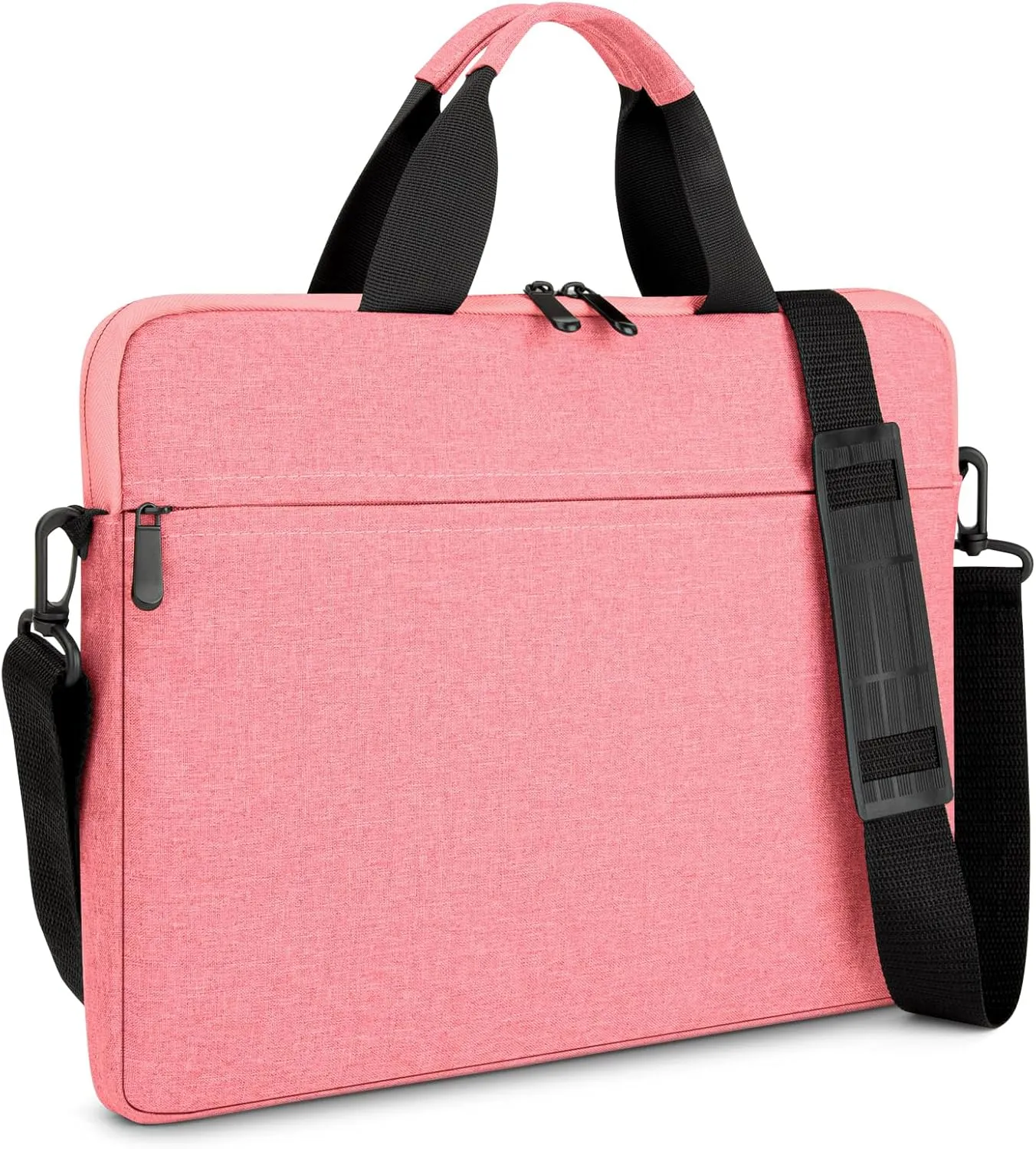 15.6-16 Inch Laptop Sleeve Shoulder Bag Waterproof Notebook Chromebook Computer Carrying Case Compatible with 15.6 inch Acer Asus Dell HP Thinkpad, Pink
