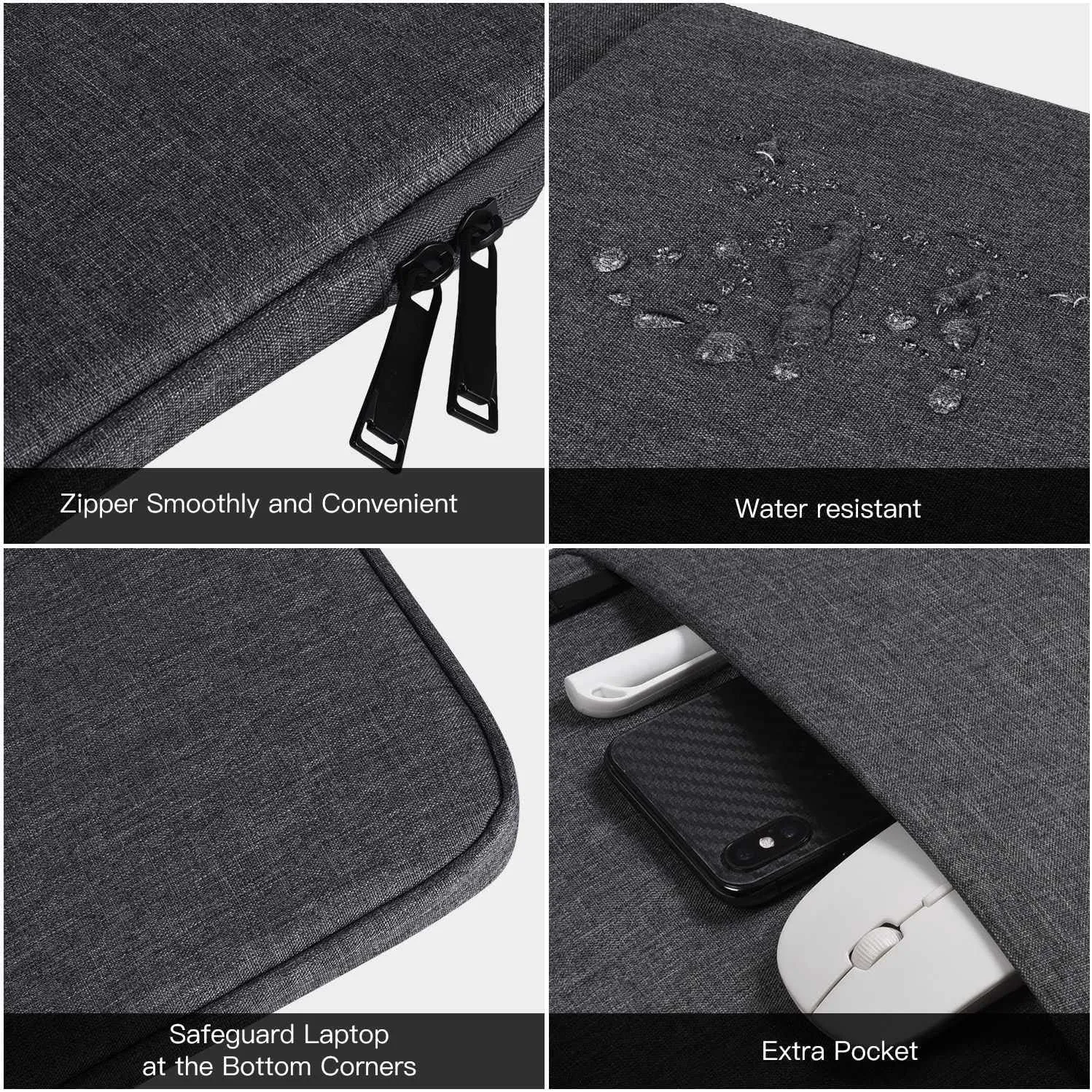 16.1 Inch Portable Monitor Case Sleeve Bag for 16" Veout KYY Lepow GTEK ViewSonic ZSCMALLS 15.6" USB-C Portable Display Monitors, 15"x10.8" Space Grey