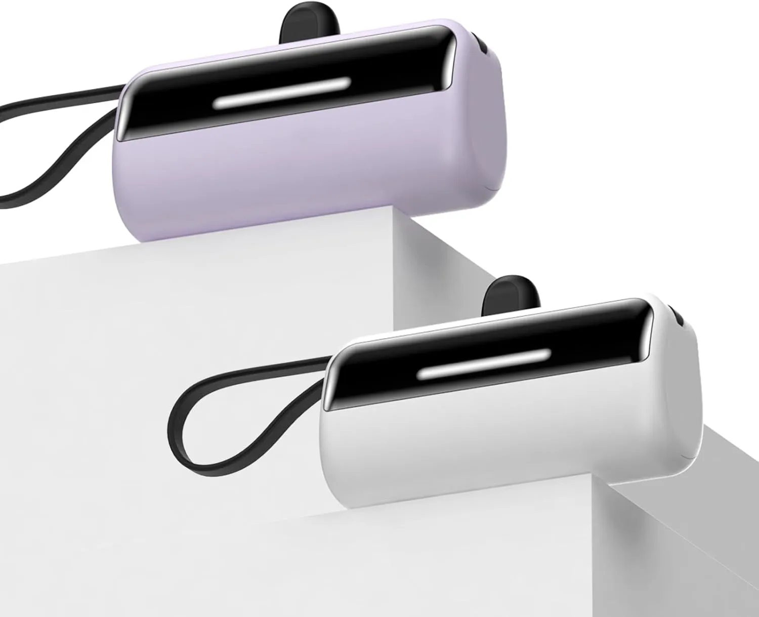 [2-Pack] Portable Charger Power Bank for iPhone,5500mAh USB C Battery Pack Travel Essentials Phone Charger Built in Cable & Foldable Stand,22.5W Fast Charging for iPhone 16/15/14,Samsung,Android