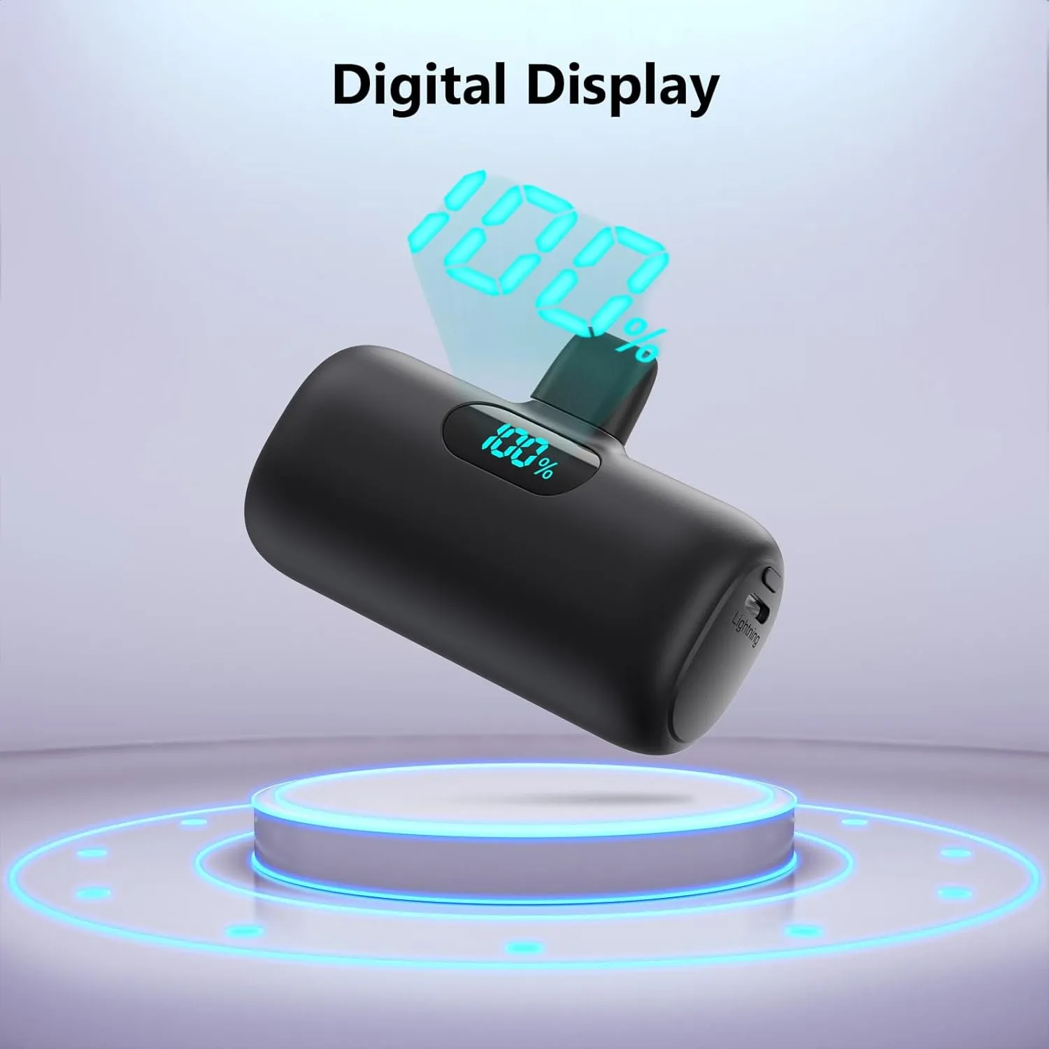 [2 Pack]Mini Portable Charger 5000mAh,Ultra-Compact 15W PD Fast Charging Power Bank,LCD Display Cute Battery Pack Backup Charger Compatible with iPhone 14/14 Pro Max/13/13 Pro/12/XR/8/7/6-Black White