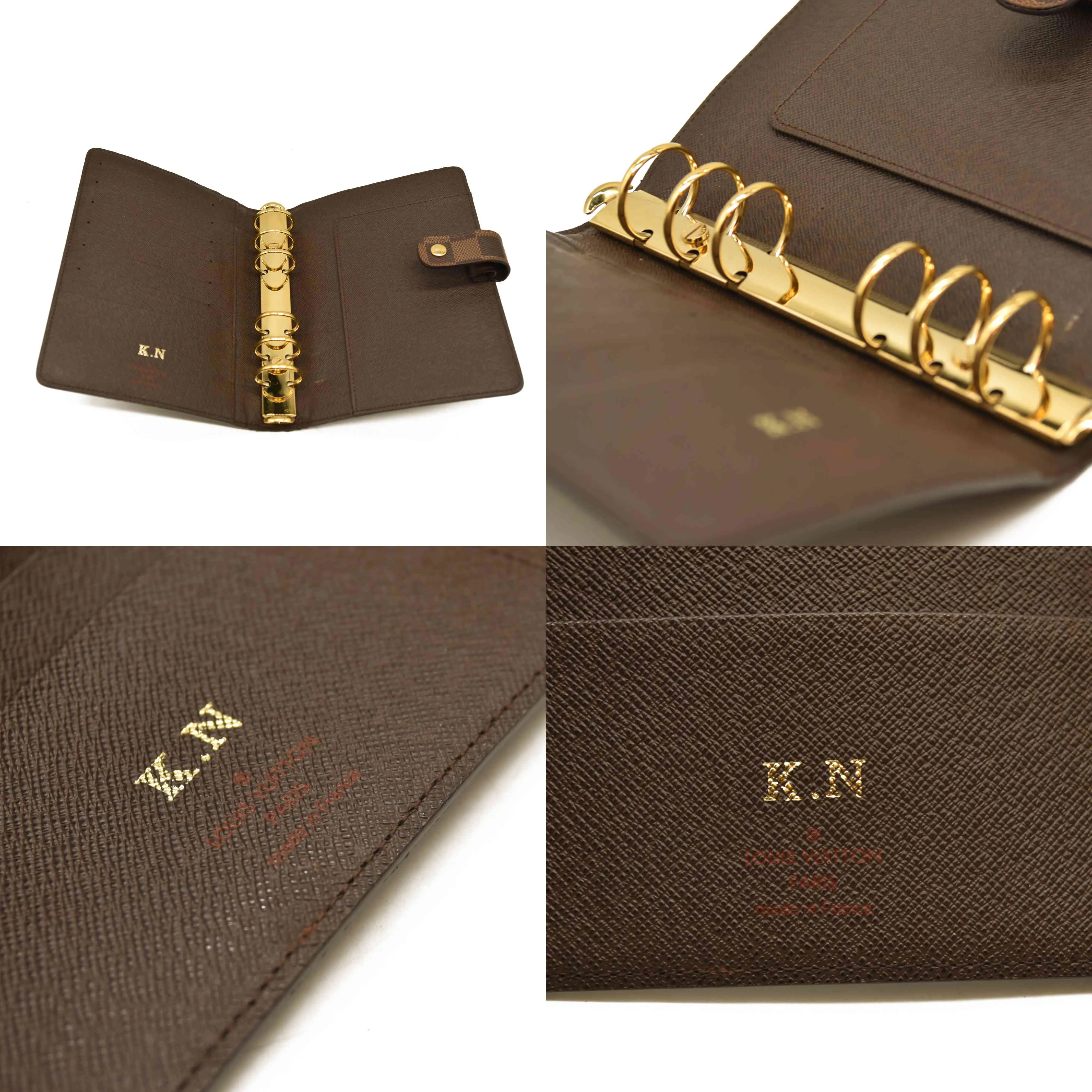 2012 Louis Vuitton  Damier Ebene Medium Ring Agenda Cover SP4182