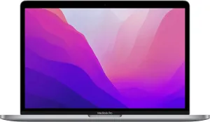 2022 Apple MacBook Pro Laptop with M2 chip: 13-inch Retina Display, 8GB RAM, 512GB ​​​​​​​SSD ​​​​​​​Storage, Touch Bar, Backlit Keyboard, FaceTime HD Camera. Works with iPhone and iPad; Space Gray