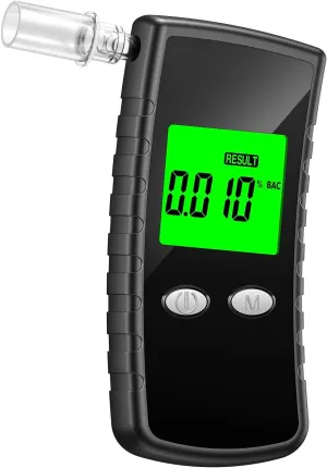 2025 Upgraded Breathalyzer,Breathalyzers for Alcohol with LCD Digital Display,Alcohol Breathalyzer Tester for Home Use,Portable Breathalyzer with 10 Mouthpieces and Carrying Case (Black)