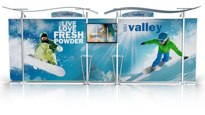 20ft Timberline Modular Display w/Canopy Top & Straight Fabric Sides