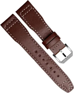 20mm 21mm Calf Genuine Leather Watchband for IWC Pilot Mark XVIII IW327004 IW377714 Watch Strap Brown Black Men Bracelet