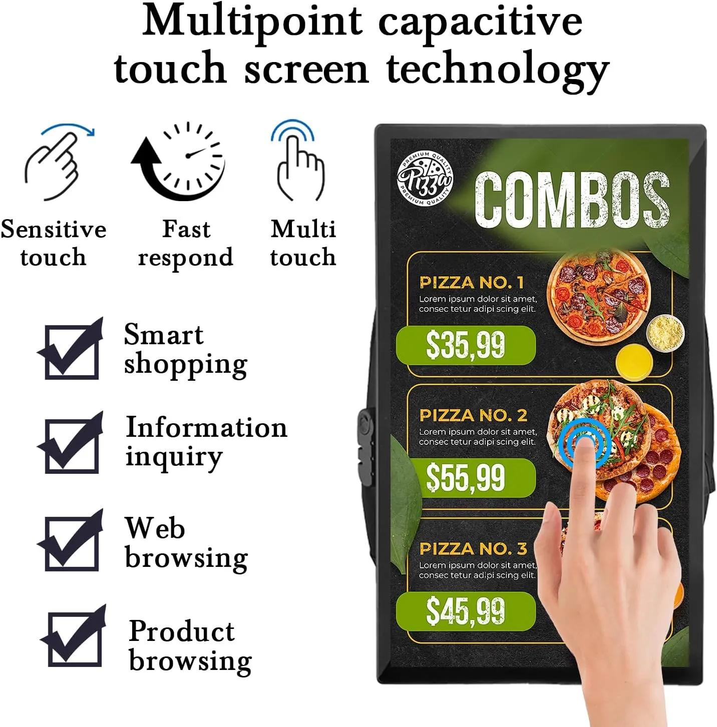 21.5 In Touch Advertising Digital Backpack with 2K LCD Backpack Screen Support Usb/App Remote Input Android 11 4G 32G