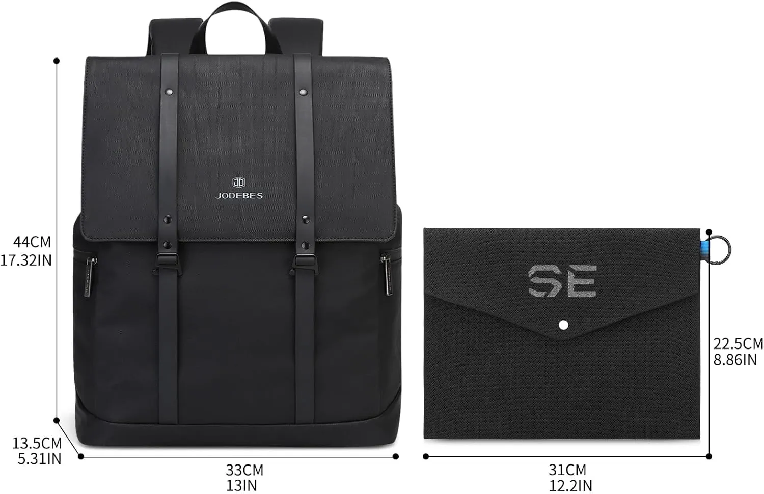 22L Laptop Backpack for School & Travel - Slim Water-Resistant Business Bag with Extra File Folder,Fits 17.3" Notebook - Durable Gift for Men & Women College Students (Black)