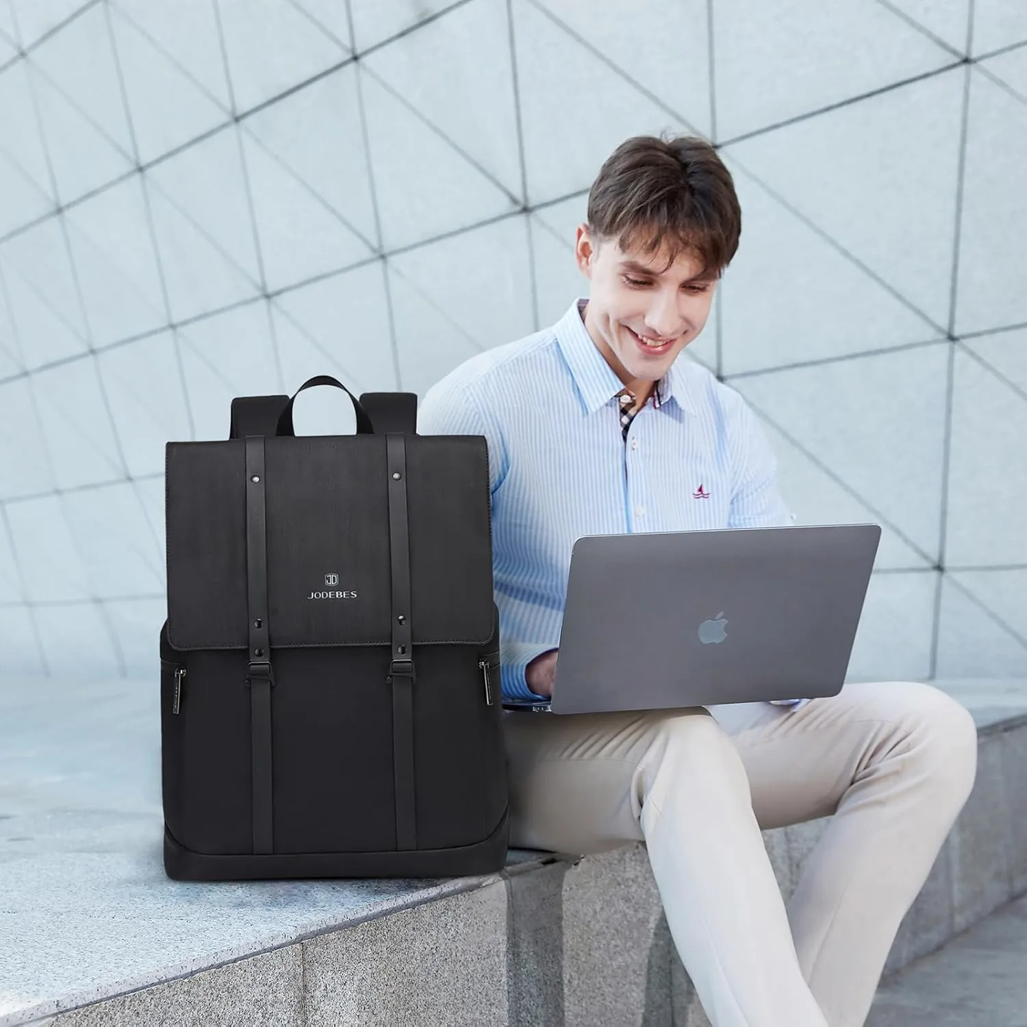 22L Laptop Backpack for School & Travel - Slim Water-Resistant Business Bag with Extra File Folder,Fits 17.3" Notebook - Durable Gift for Men & Women College Students (Black)