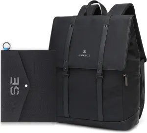 22L Laptop Backpack for School & Travel - Slim Water-Resistant Business Bag with Extra File Folder,Fits 17.3" Notebook - Durable Gift for Men & Women College Students (Black)