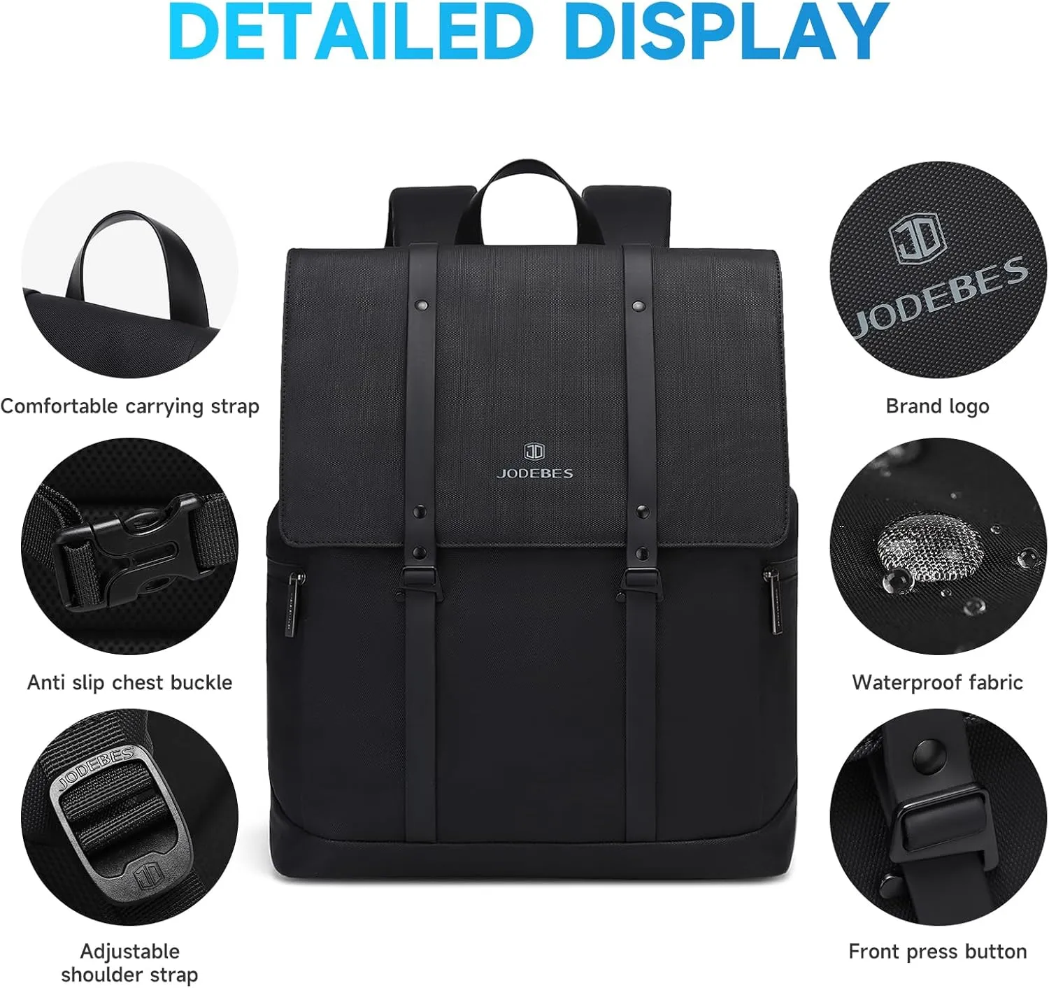 22L Laptop Backpack for School & Travel - Slim Water-Resistant Business Bag with Extra File Folder,Fits 17.3" Notebook - Durable Gift for Men & Women College Students (Black)