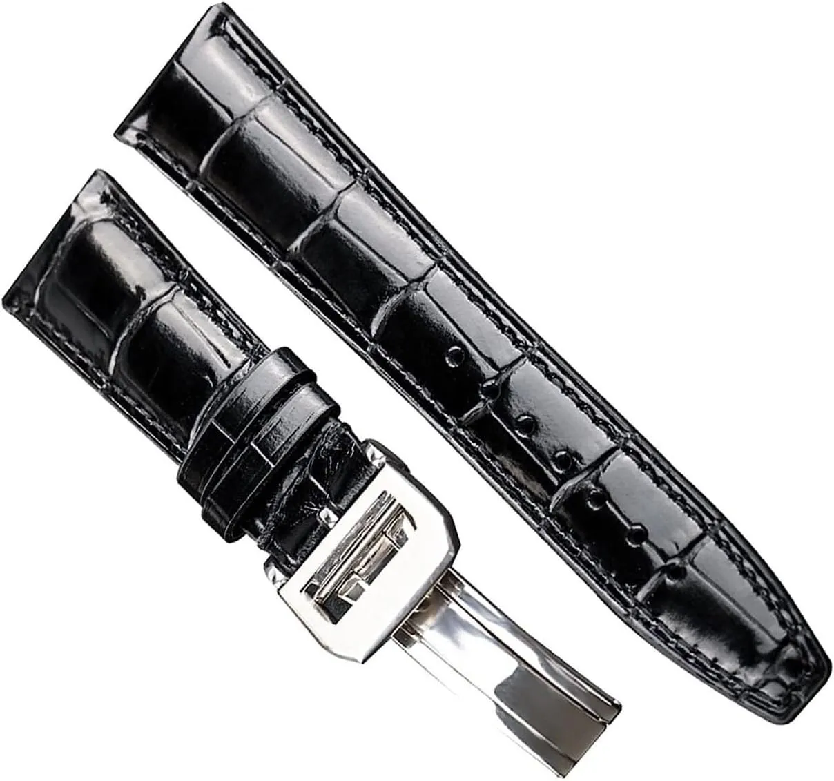 22mm Genuine Leather Watch Band For IWC Portugues Pilot Crocodile Grain Bracelet Strap Accessory