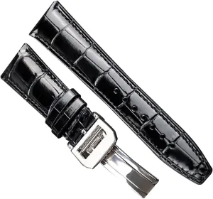 22mm Genuine Leather Watch Band For IWC Portugues Pilot Crocodile Grain Bracelet Strap Accessory