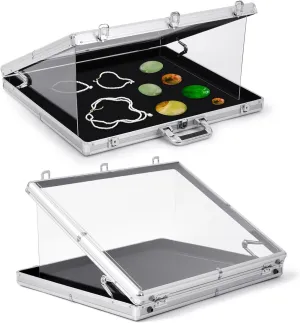 24"x20" Trade Show Display Case Sports Card Portable Aluminum Showcase Table Top Locking Display Case for Jewelry Trading Cards Collectibles