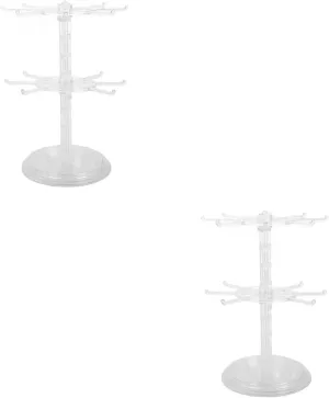 2pcs Jewelry Display for Vendors Multifunctional Rotating Design Watch Holder Jewelry Tower Display Rack