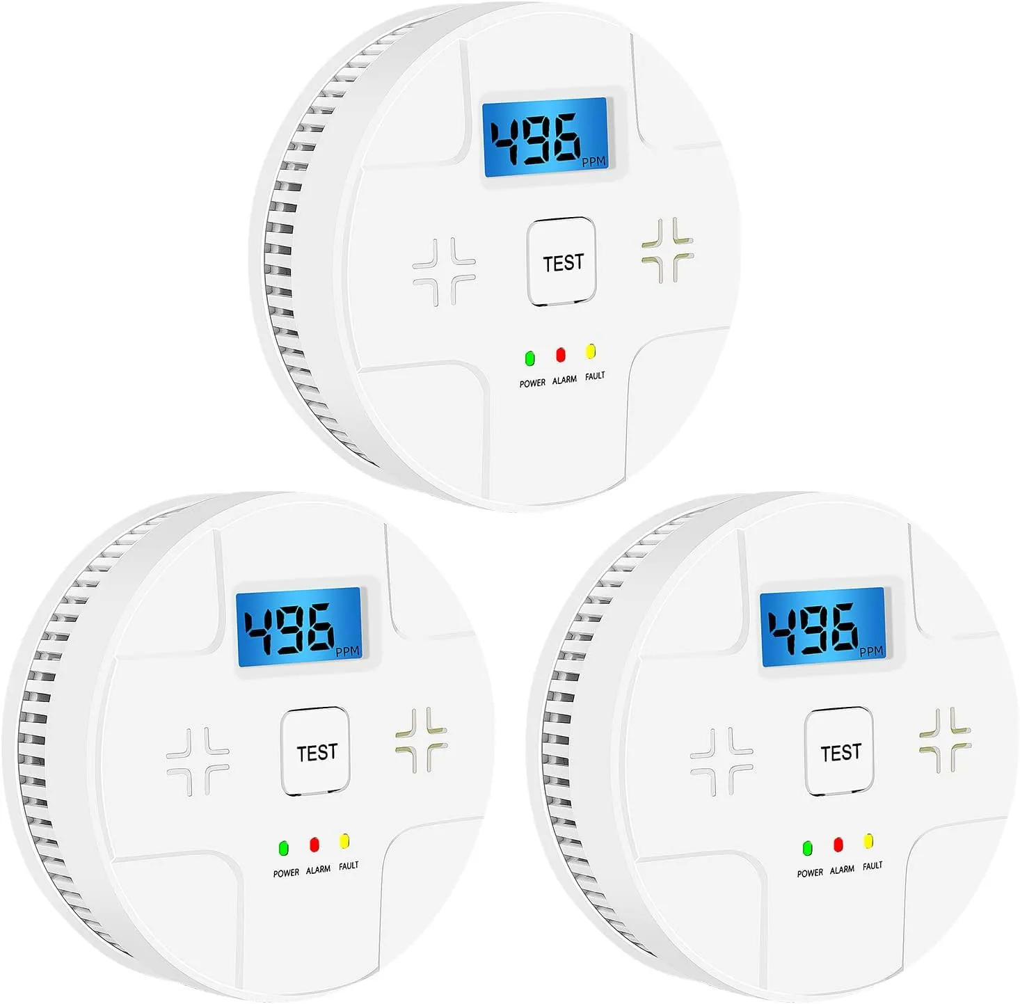 3 Pack Combination Smoke Carbon Monoxide Alarm Detector Battery Operated, Portable Smoke and Co Alarm for Home Bedroom Travel，Easy to Install