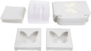 30pcs Eyelash Organizer Box with Butterfly Window Design Sealed Storage Case for False Eyelashes Lightweight and Portable Lash Storage for Travel and Daily Use