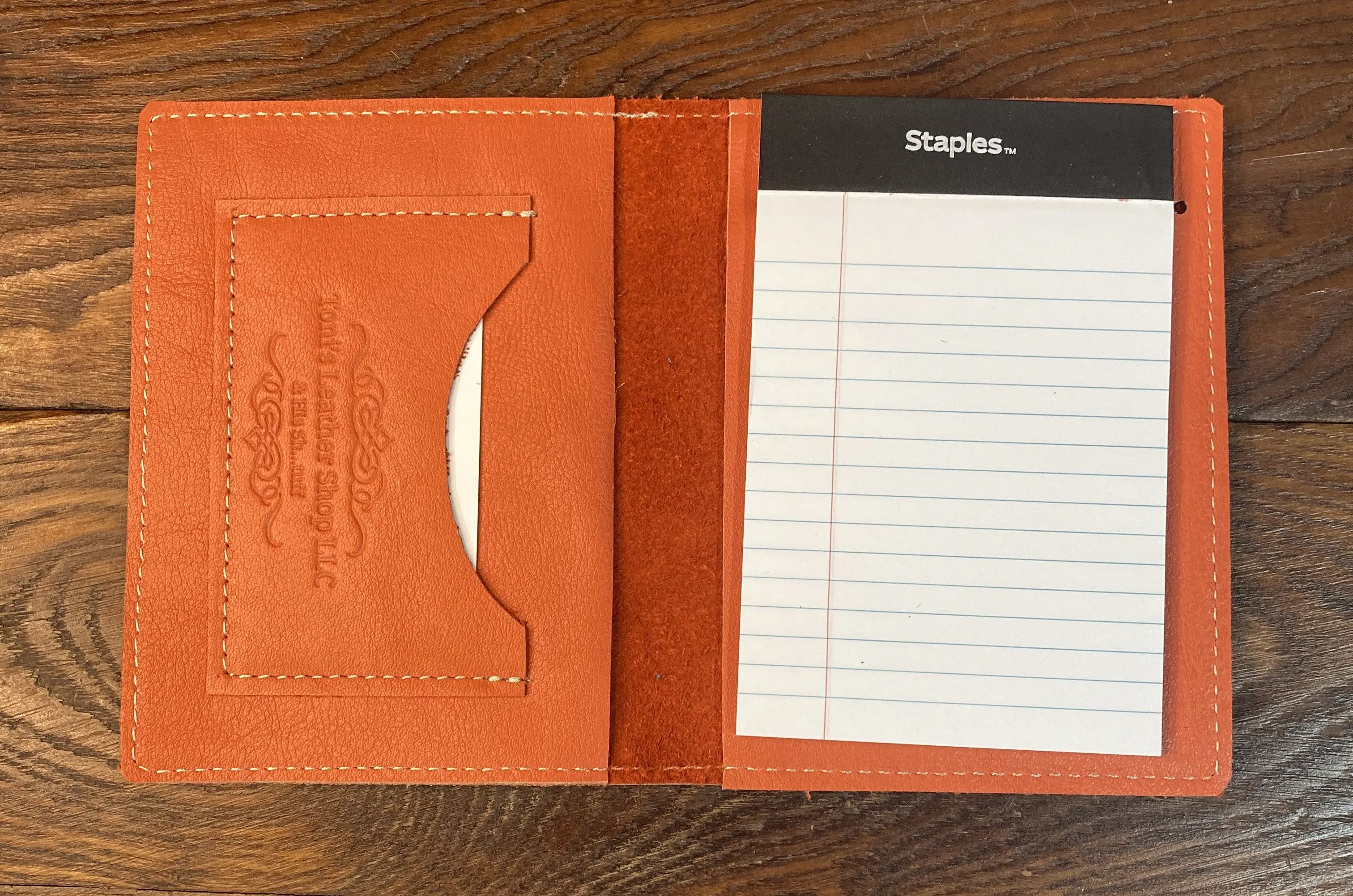 3" x 5" Orange Leather Notebook