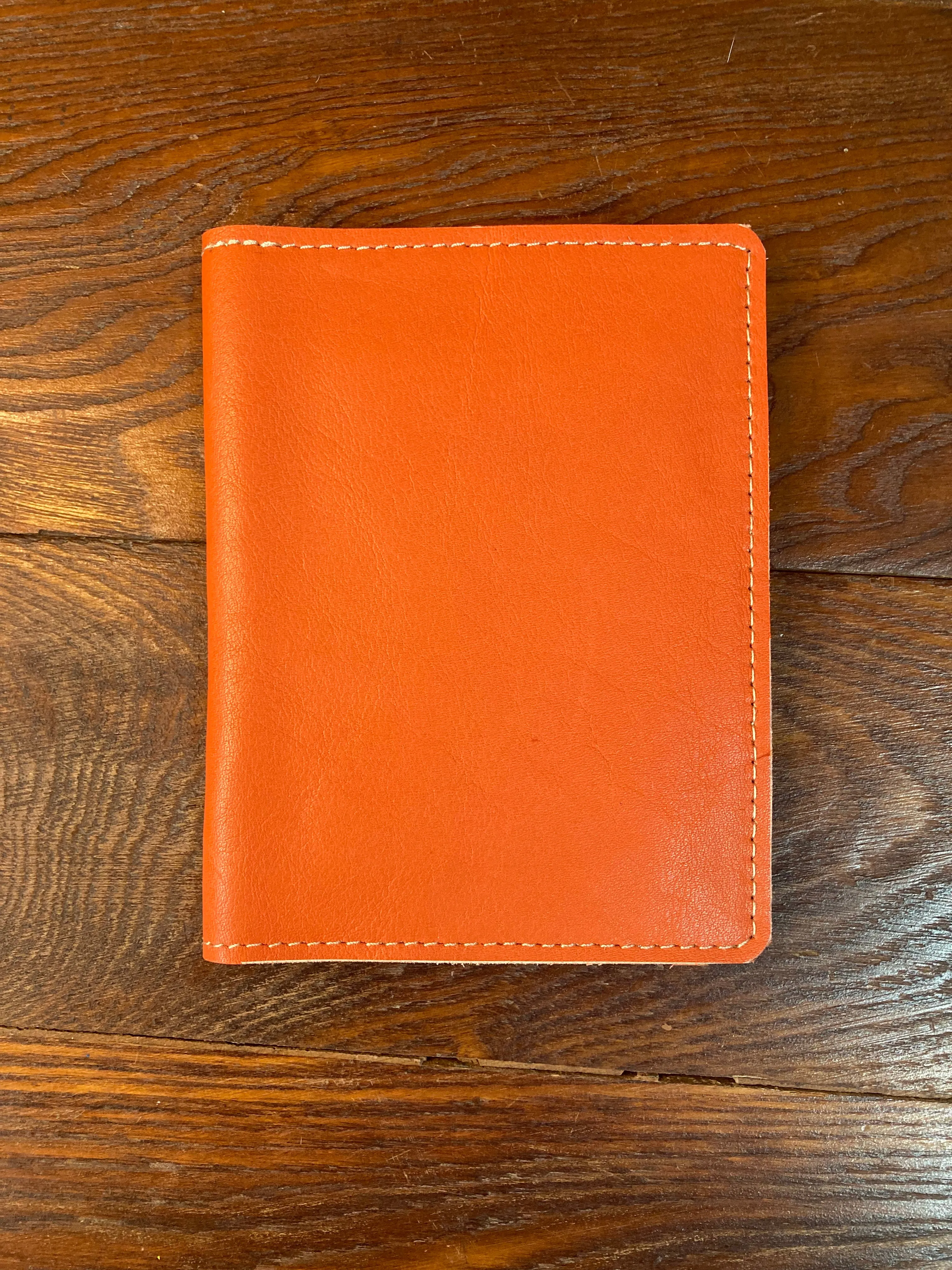3" x 5" Orange Leather Notebook