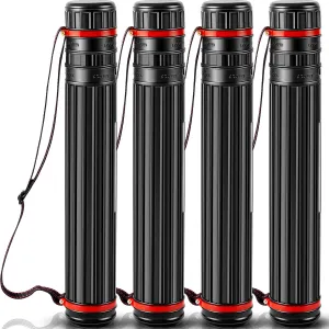 4 Pcs Extendable Poster Tube with Strap 30'' to 49'' Telescoping A0 Expandable Blueprint Tube Portable Container for Posters, Blueprints, Artwork, Map Storage(Classic Standard Style)