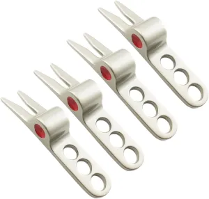 4 Pcs Silver Golf Ball Fork Pivot Divot Repair Tool Compatible Golf Divot Tools for Scotty Cameron Divot Tools