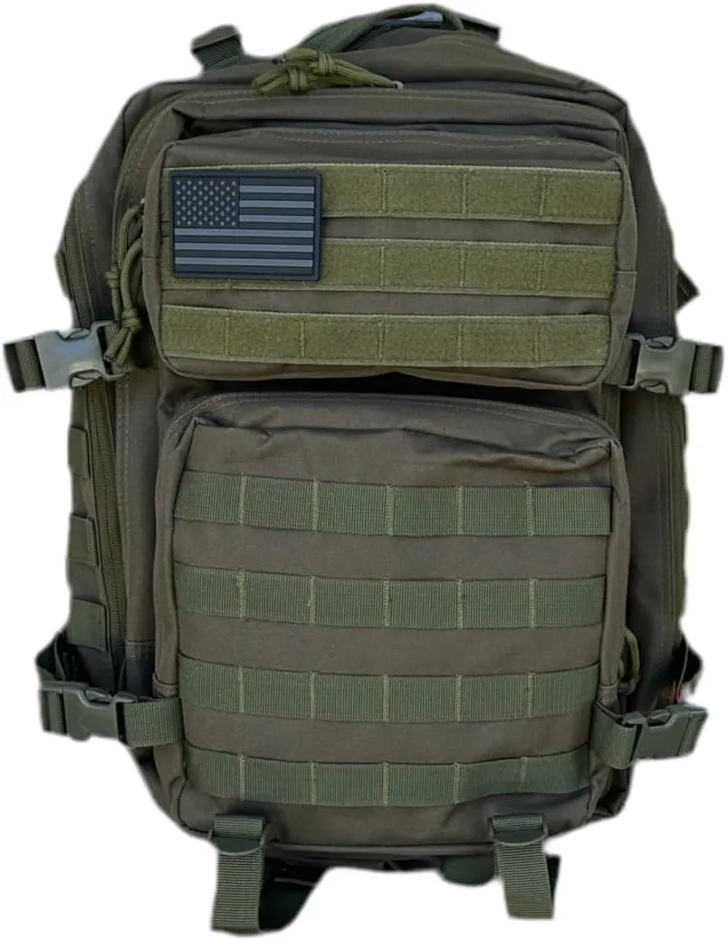 40L Tactical Backpack – 900D/1000D Molle Assault Pack, 3-Day Survival, Hiking, Camping, Travel Gear Ranger Green
