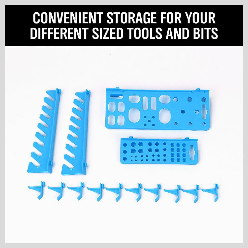 43Pc Wall Mounted Storage Rack | Bins, Tool Holders, Peg Boards | Garage & Workshop Organizer