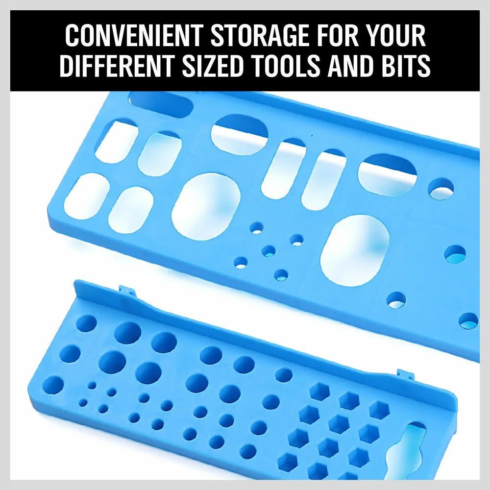 43Pc Wall Mounted Storage Rack | Bins, Tool Holders, Peg Boards | Garage & Workshop Organizer