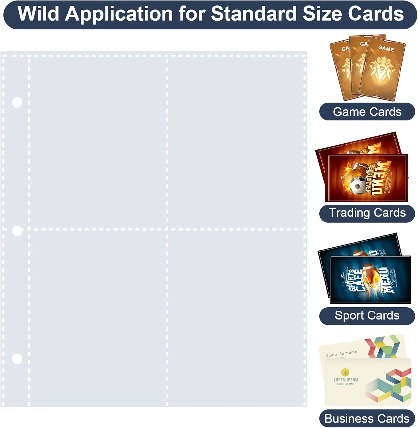 440 Pockets Trading Card Binder, PU Cover Zipper Card Collection Album, Sturdy Card Folder Holder for MTG, TCG, Game Cards, Sports Cards