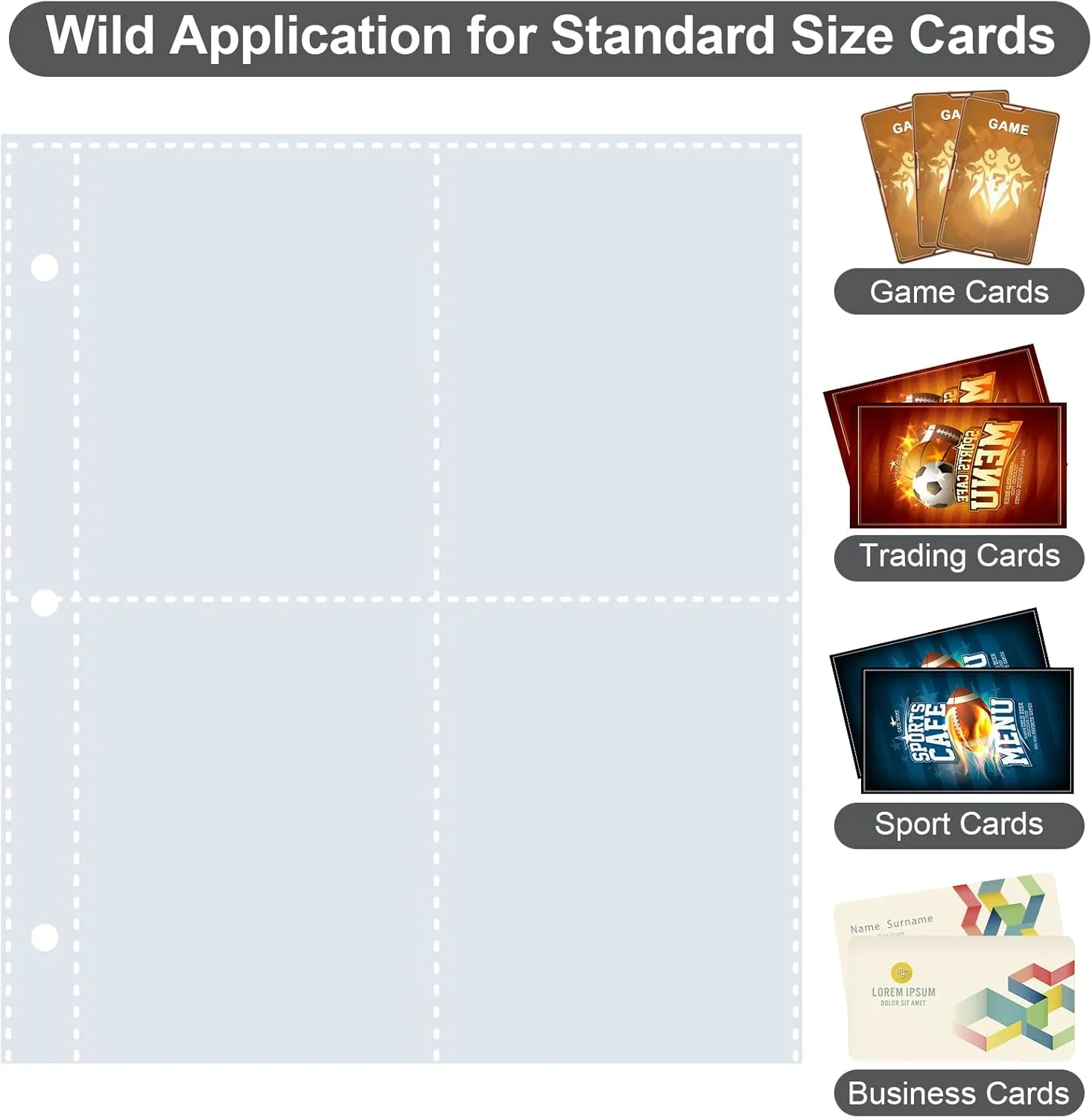 440 Pockets Trading Card Binder, PU Cover Zipper Card Collection Album, Sturdy Card Folder Holder for MTG, TCG, Game Cards, Sports Cards