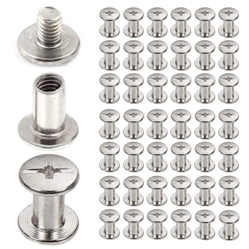 45 Sets Chicago Screws 304 Stainless Steel Screw Post Binding Screw Leather Screw for DIY Leather Bookbinding Bag Decoration (5x8mm)