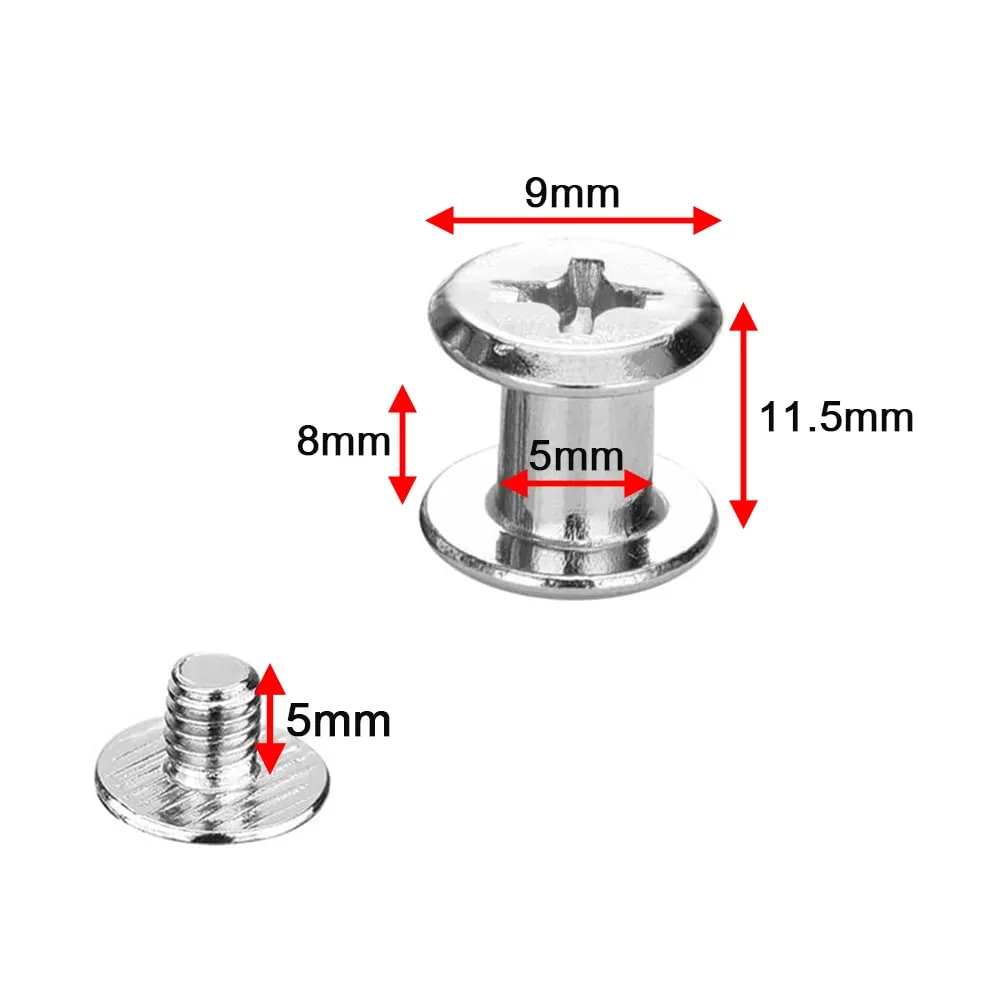 45 Sets Chicago Screws 304 Stainless Steel Screw Post Binding Screw Leather Screw for DIY Leather Bookbinding Bag Decoration (5x8mm)