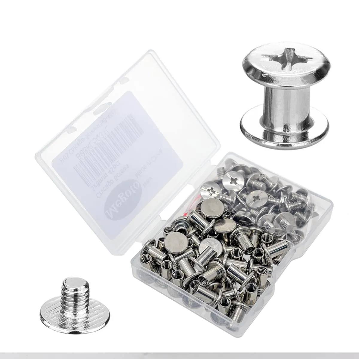 45 Sets Chicago Screws 304 Stainless Steel Screw Post Binding Screw Leather Screw for DIY Leather Bookbinding Bag Decoration (5x8mm)